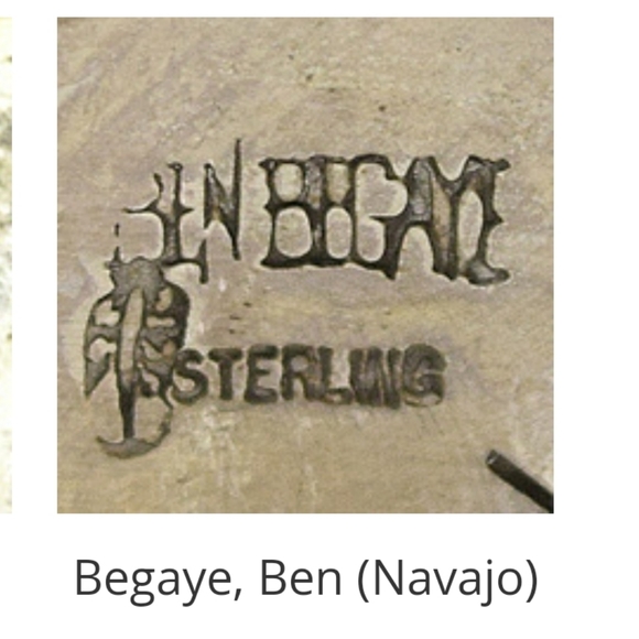 Signed NAVAJO BEN BEGAYE Turquoise Sterling Feather Earrings - Picture 10 of 11